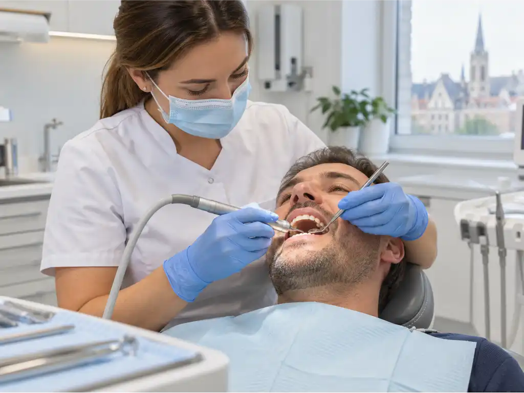 Professionele gebitsreiniging bij bloedend tandvlees door een mondhygiënist